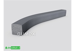 Quadratisches mikroporöses Silikonprofil, 5x5mm, Dichte 150kg/m3, EN 45545-2, -60°C/+230°C, grau, 